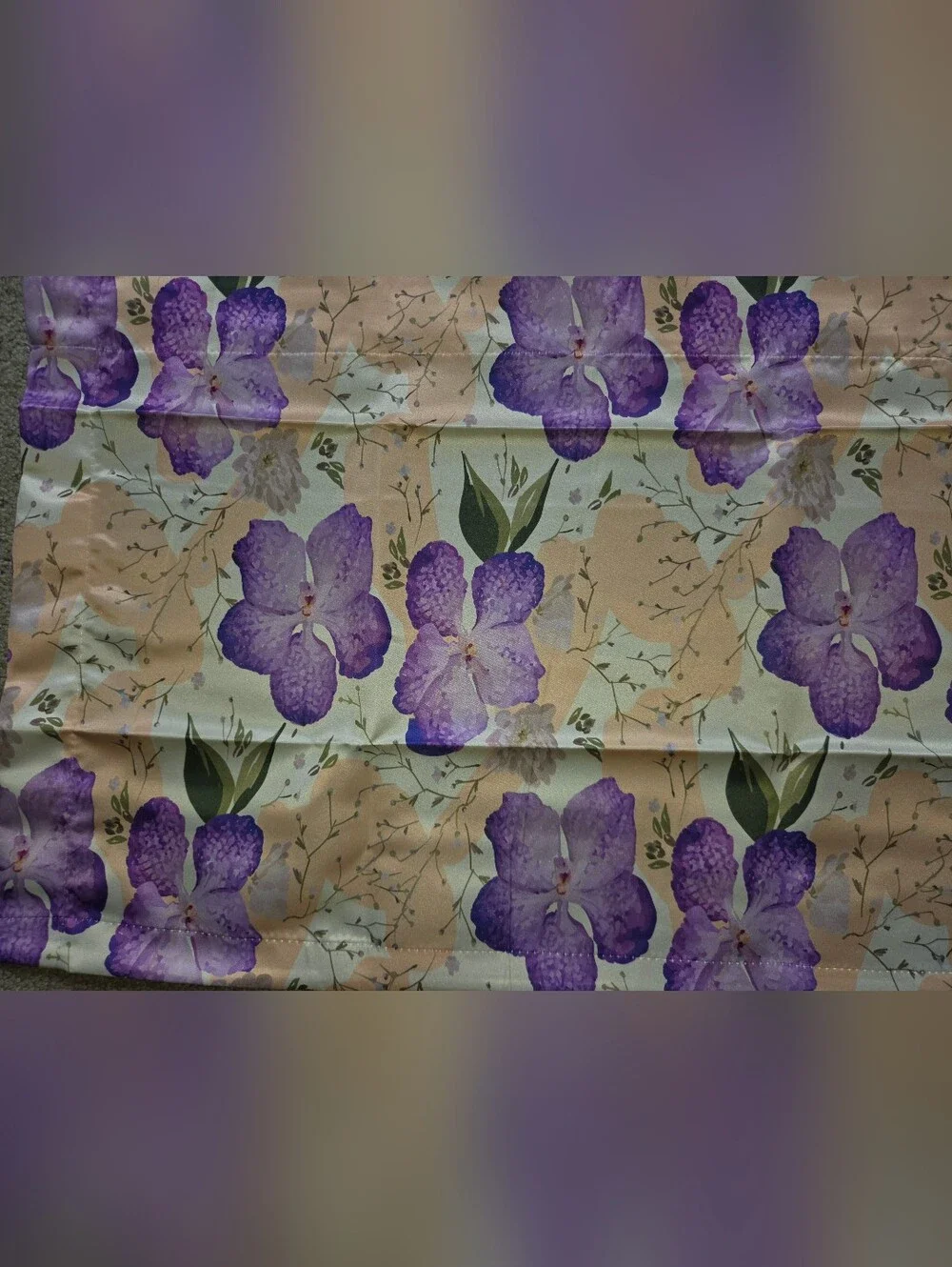 Floral Purple and Peach Window Valance